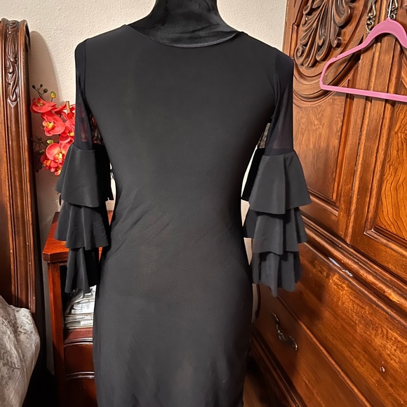 UDT FASHION Navy Flutter
Sleeve Dress in Black Girls Size 14 - Picture 4 of 6